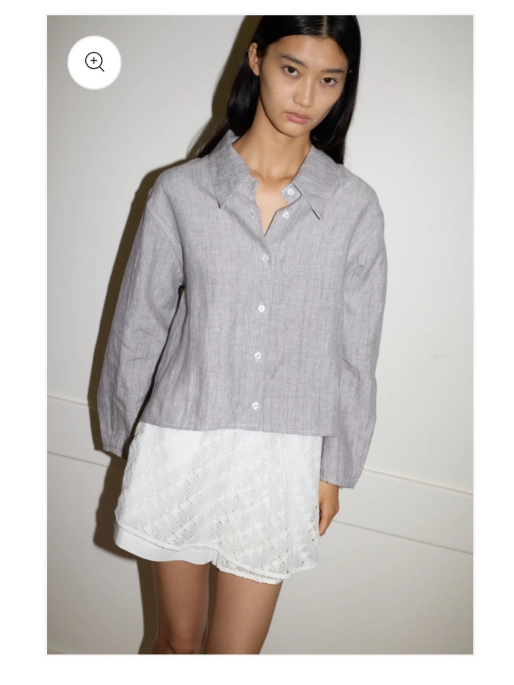 Deiji Studios Collar Point Shirt in Haze Blue size Small